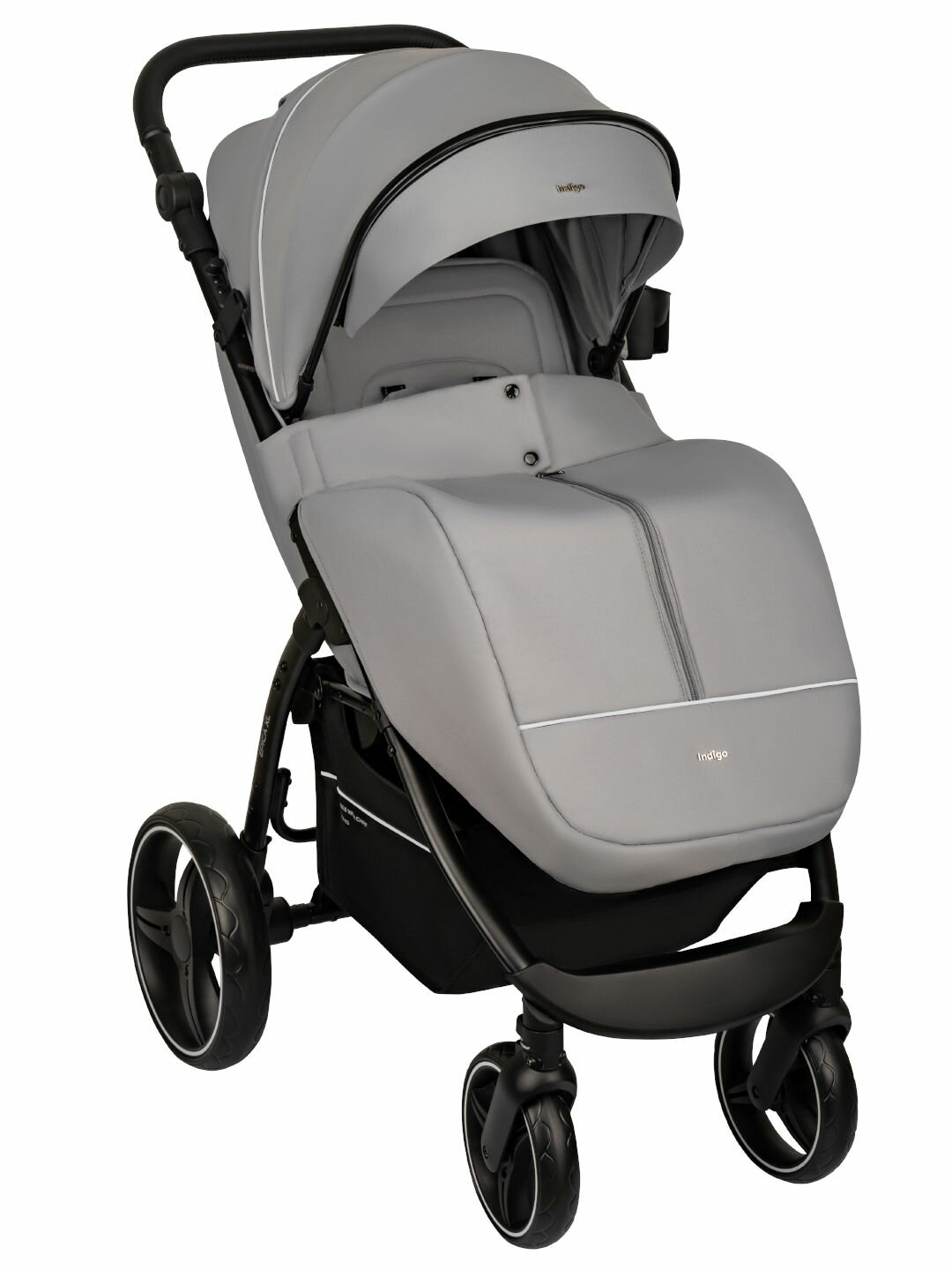 Прогулочная коляска Indigo EPICA XL NEW 2025 (регулируемая ручка) светло-серый