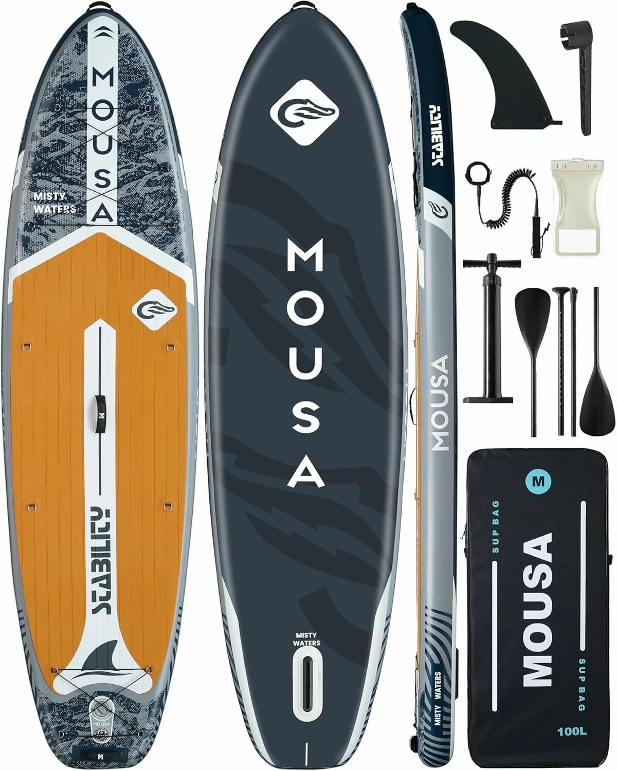 Надувная SUP-доска Mousa Misty Gray 11'х35