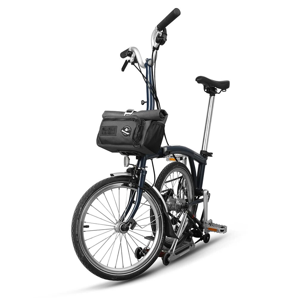 Сумка на руль Rhinowalk для Brompton Dahon, черная, Черный — фото 1