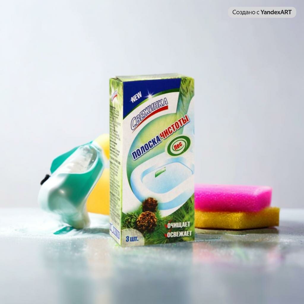 Стикер для унитаза Полоска чистоты д/унитаза Свежинка лесной (3штх10г)/уп