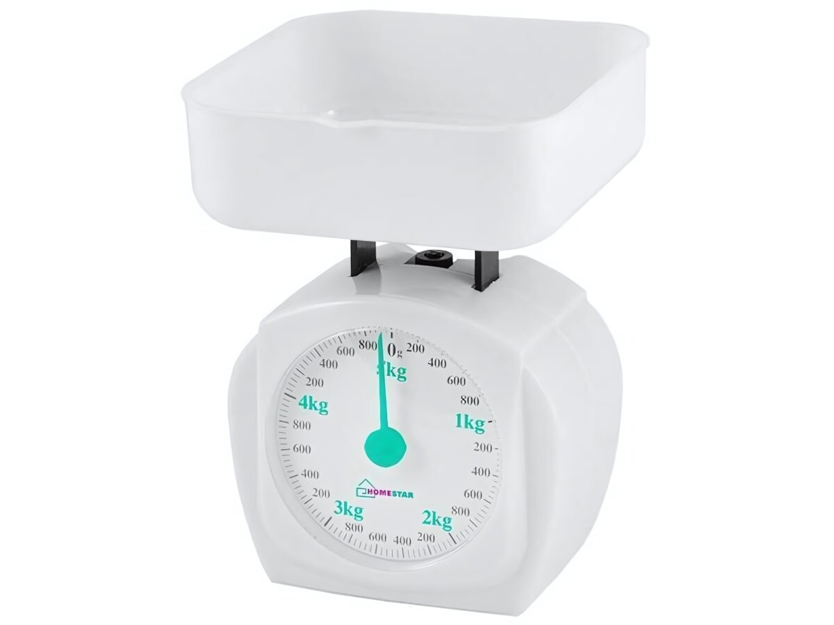 Кухонные механические весы HOMESTAR HS-3005М, 5 кг, белый пластик надежный контроль для дома