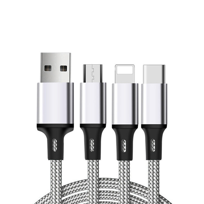 Универсальный кабель для зарядки 3 в 1 iPhone / Micro USB / Type-C — фото 1