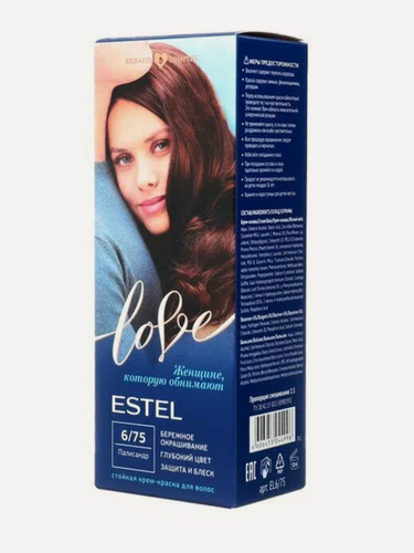 Изображение товара ESTEL Стойкая крем-краска LOVE для закрашивания седины, тон 6/75 Палисандр, 115 мл