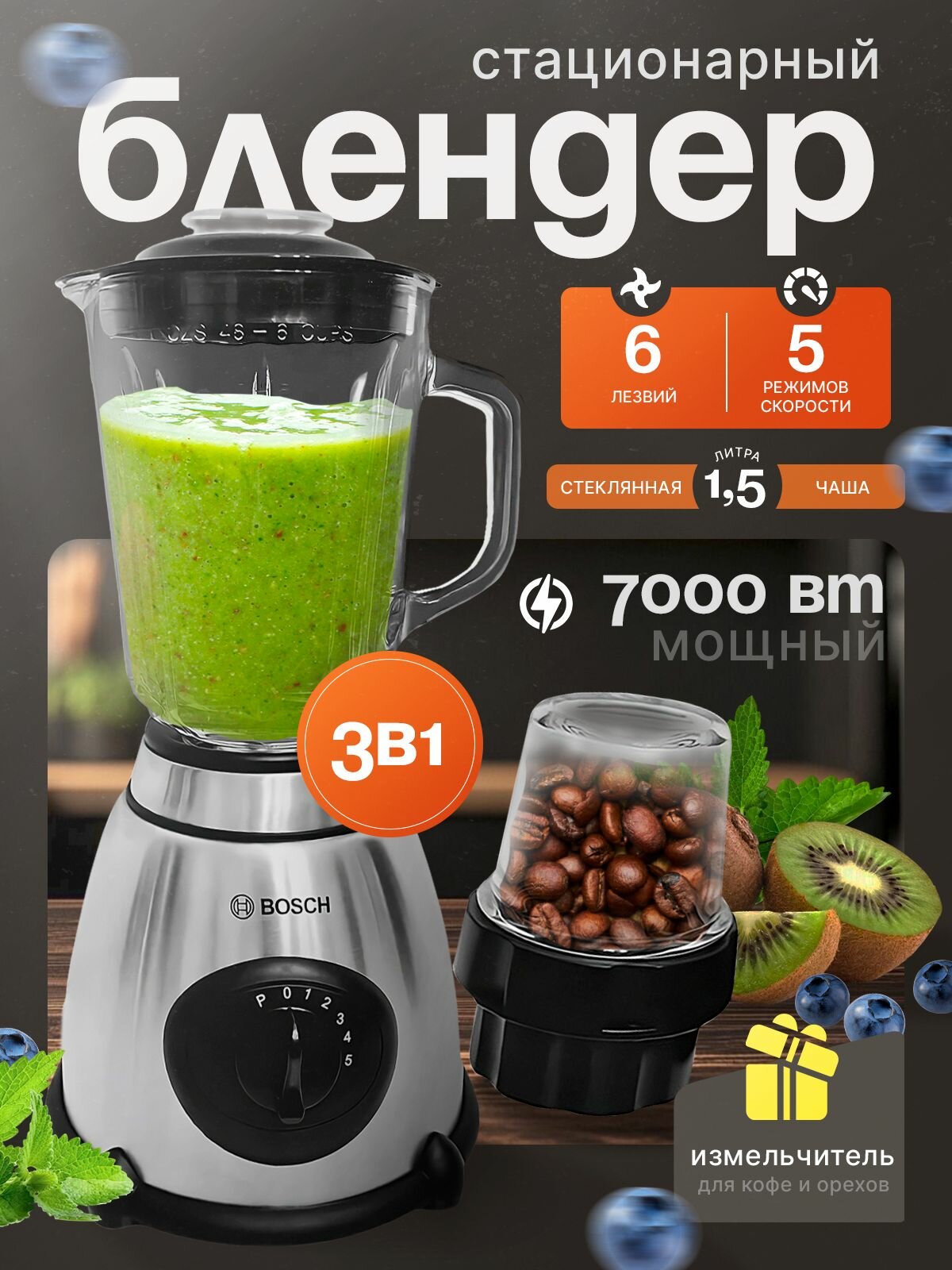 Блендер стационарный блендер для мощный