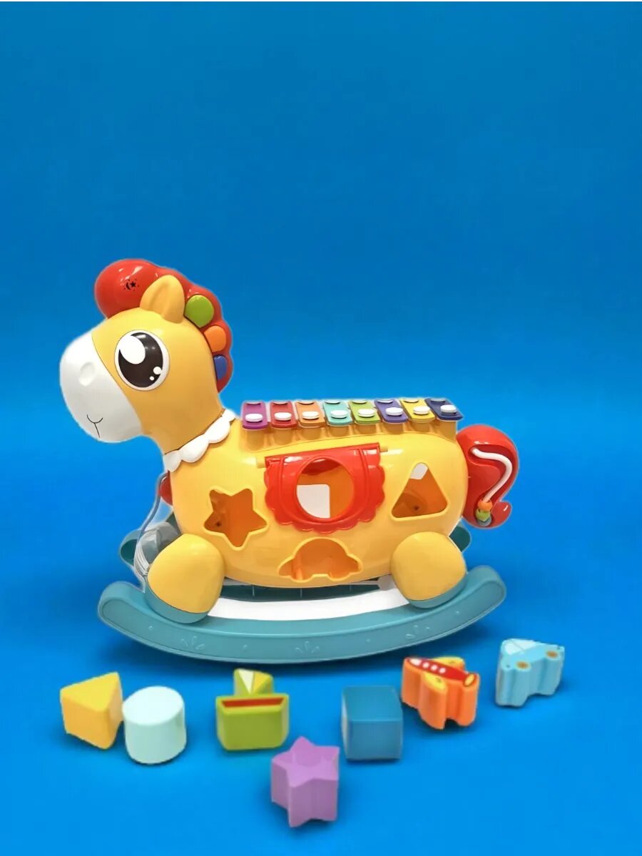 Металлофон-сортер "Лошадка", развивающая игрушка для детей от 18 мес — фото 1