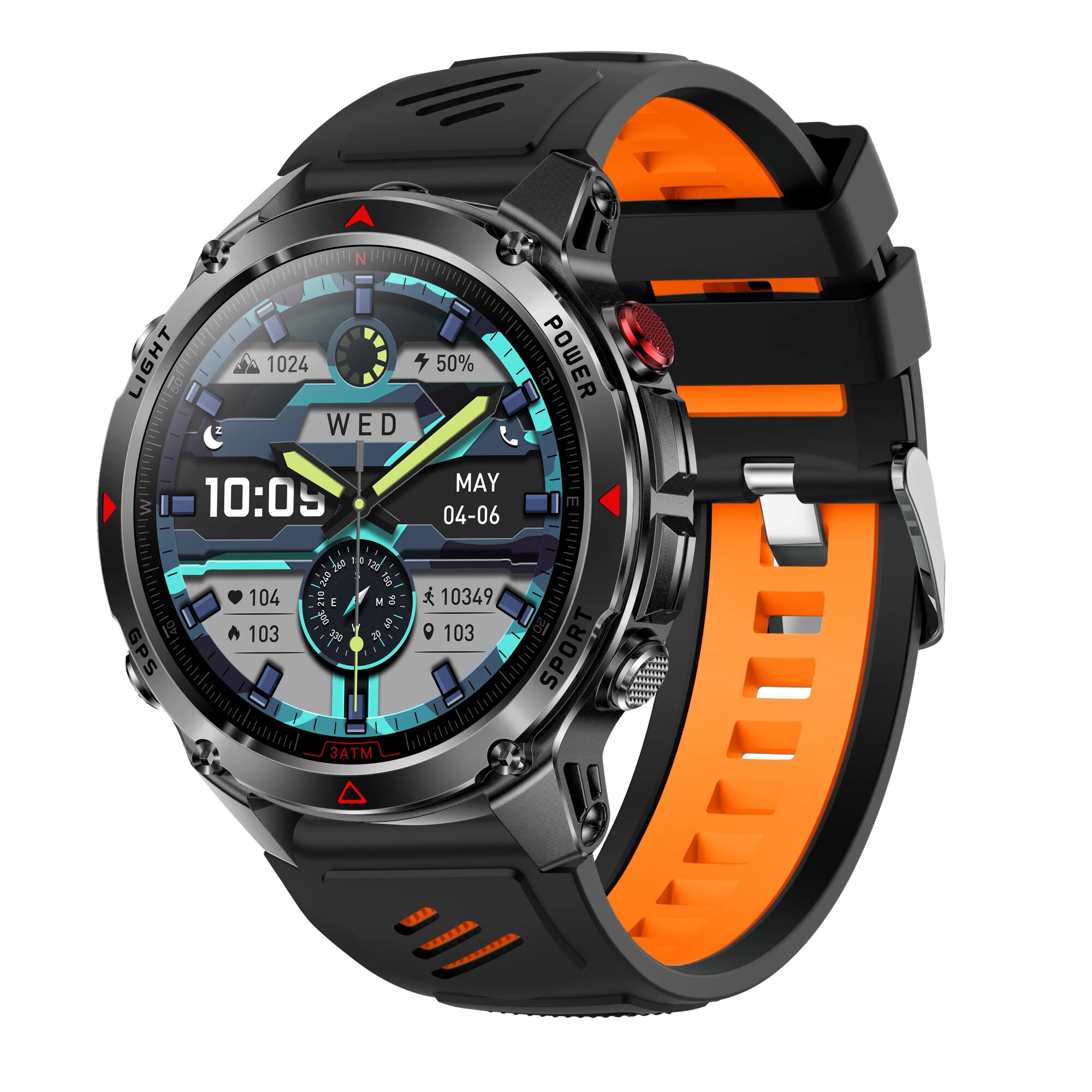 Wonlex Men Smart watch GPS Built in Smartwatch Outdoor RIDE Run GPS Track Sports Compass Altimeter IP68 Waterproof Watch For Men