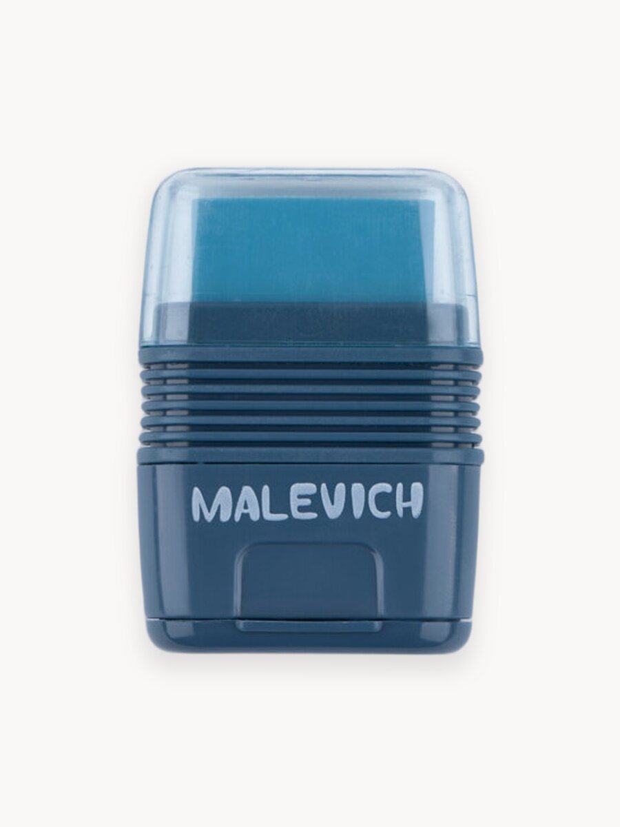 Точилка и ластик Малевичъ, 2 в 1, 2 шт, для тонких и толстых карандашей