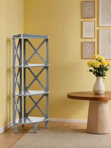 Изображение товара Этажерка-стеллаж угловая Джульетта-3 PRIME h=132.4 см цвет серый ясень