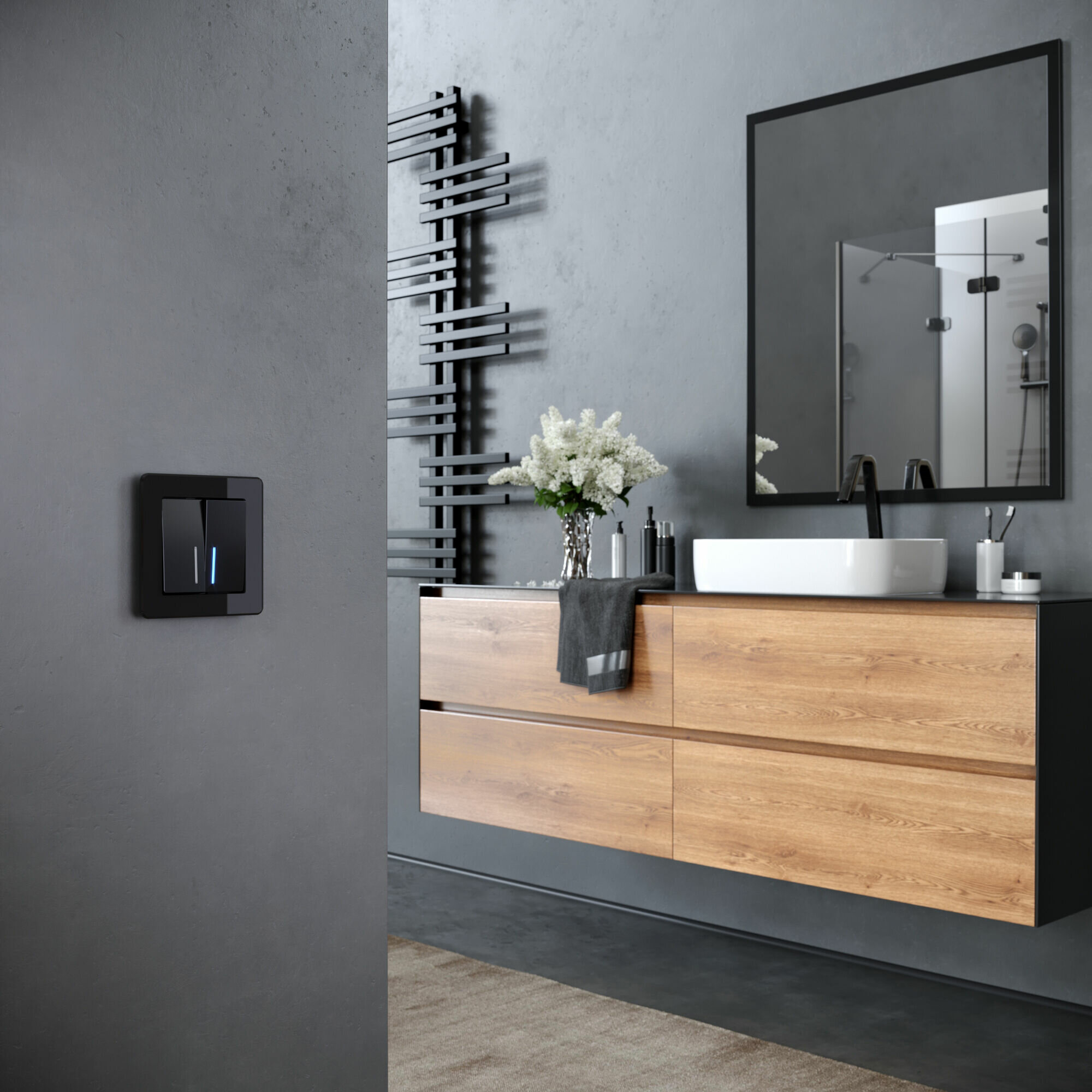 Рамка на 1 пост Acrylic Werkel (черный) — фото 1