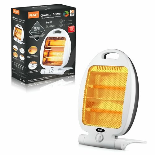 Кварцевый обогреватель 1190 800Вт Защита от перегрева и опрокидывания 2 нагревательных элемента 2 температурных режима 1679₽