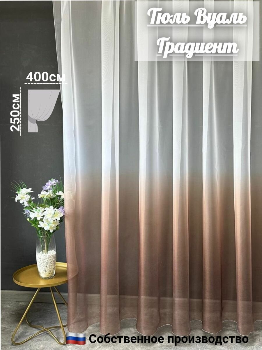 Тюль в гостиную, градиент 400х250