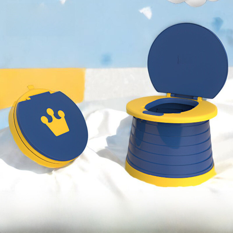 Детский складной унитаз, со спинкой, синий