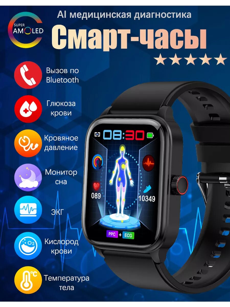 Умные часы с функцией электрокардиограммы ЭКГ