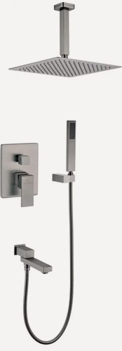 Изображение товара Душевая система скрытого монтажа Grocenberg GB5089BG-2 Графит, высокий душ