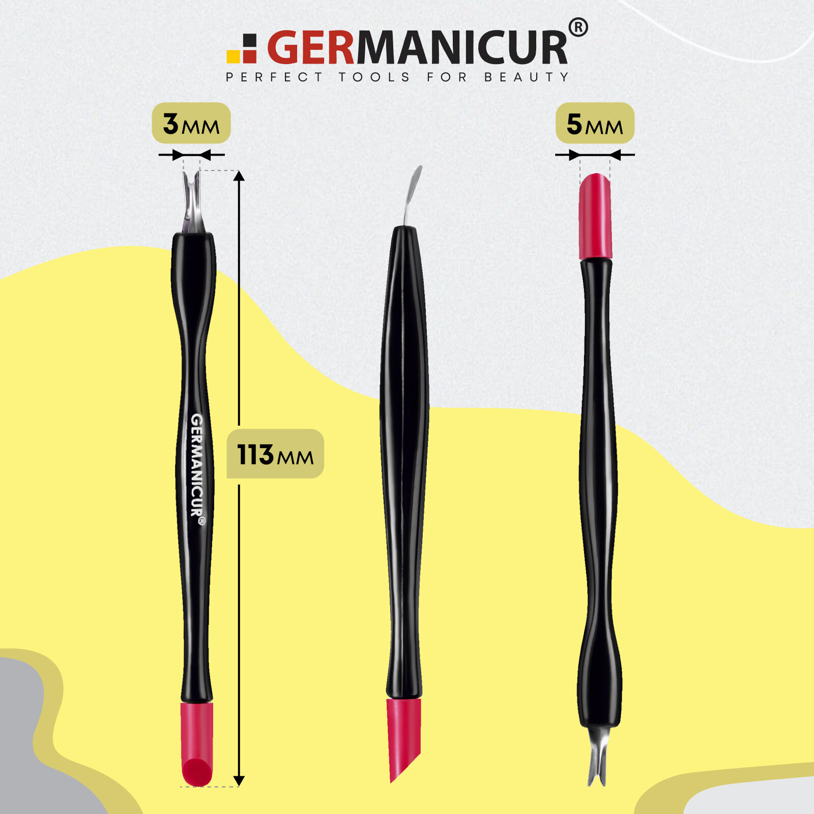 Пушер и триммер для удаления кутикулы и заусенцев, инструмент для маникюра и педикюра Germanicur — фото 1