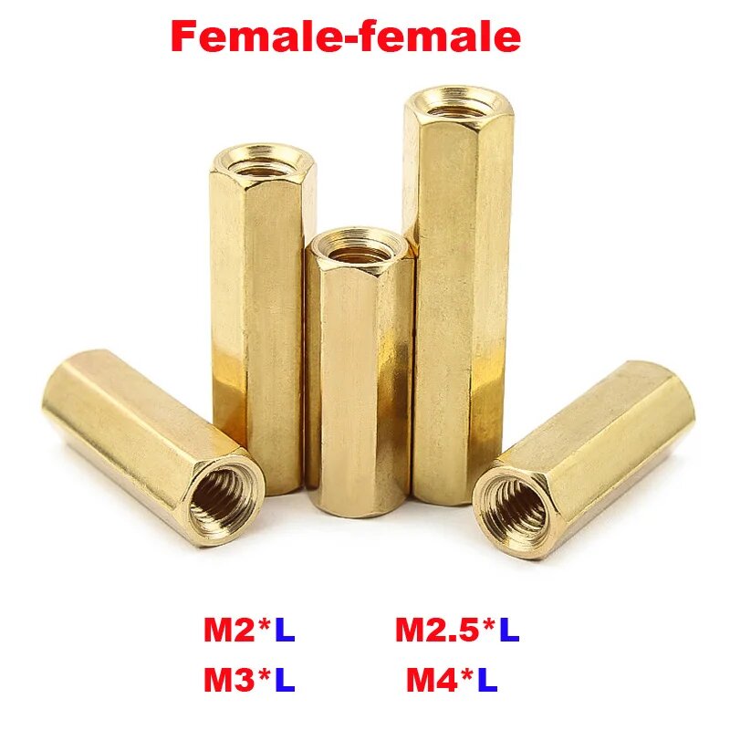 Шестигранная стойка из твердой латуни диаметром 3-50 мм 10/50 шт female-female M3 10pcs 5mm
