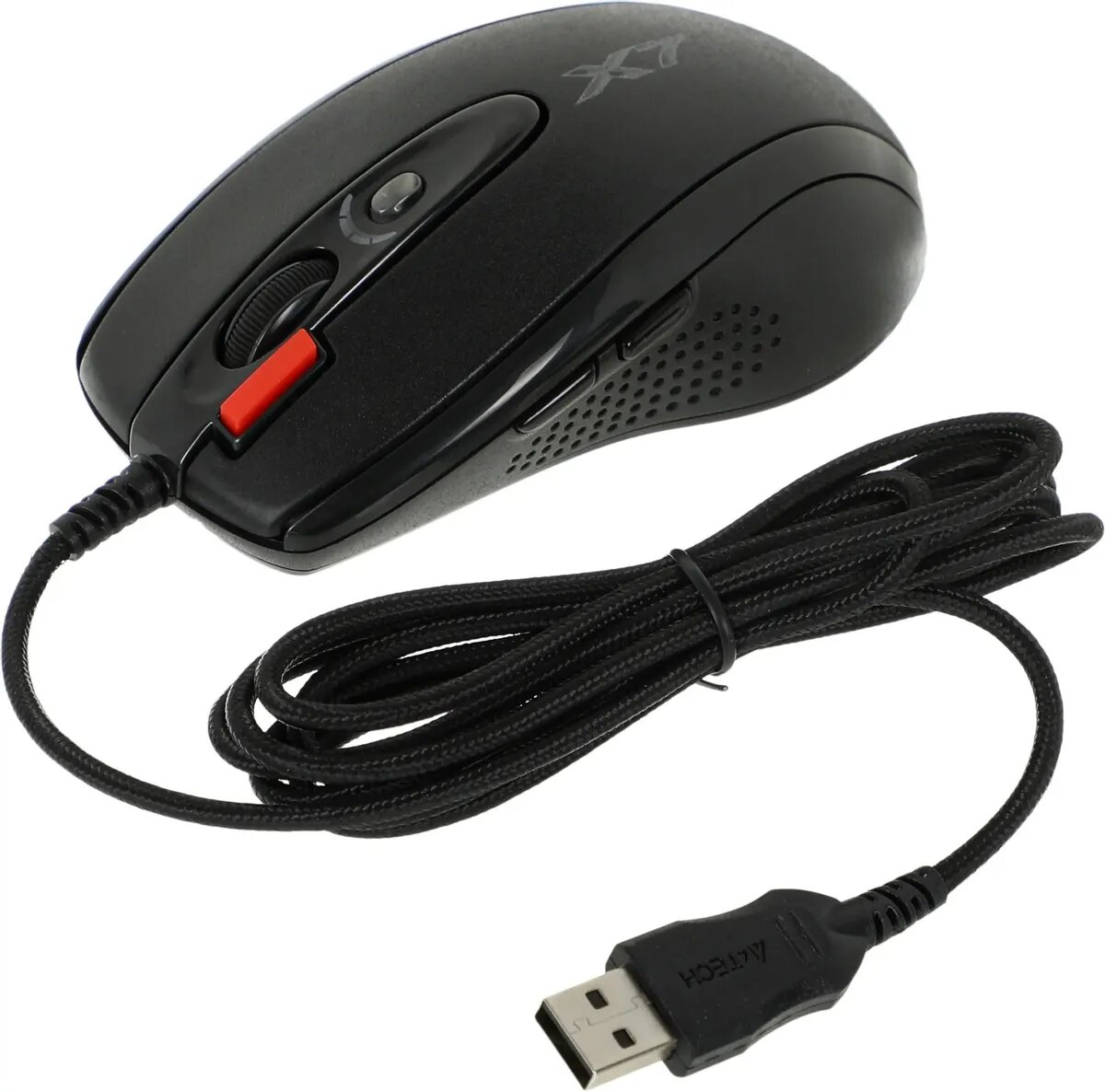 Мышь проводная A4TECH XL-750BK, игровая, лазерная, USB, 3600dpi, черный [xl-750bk usb]