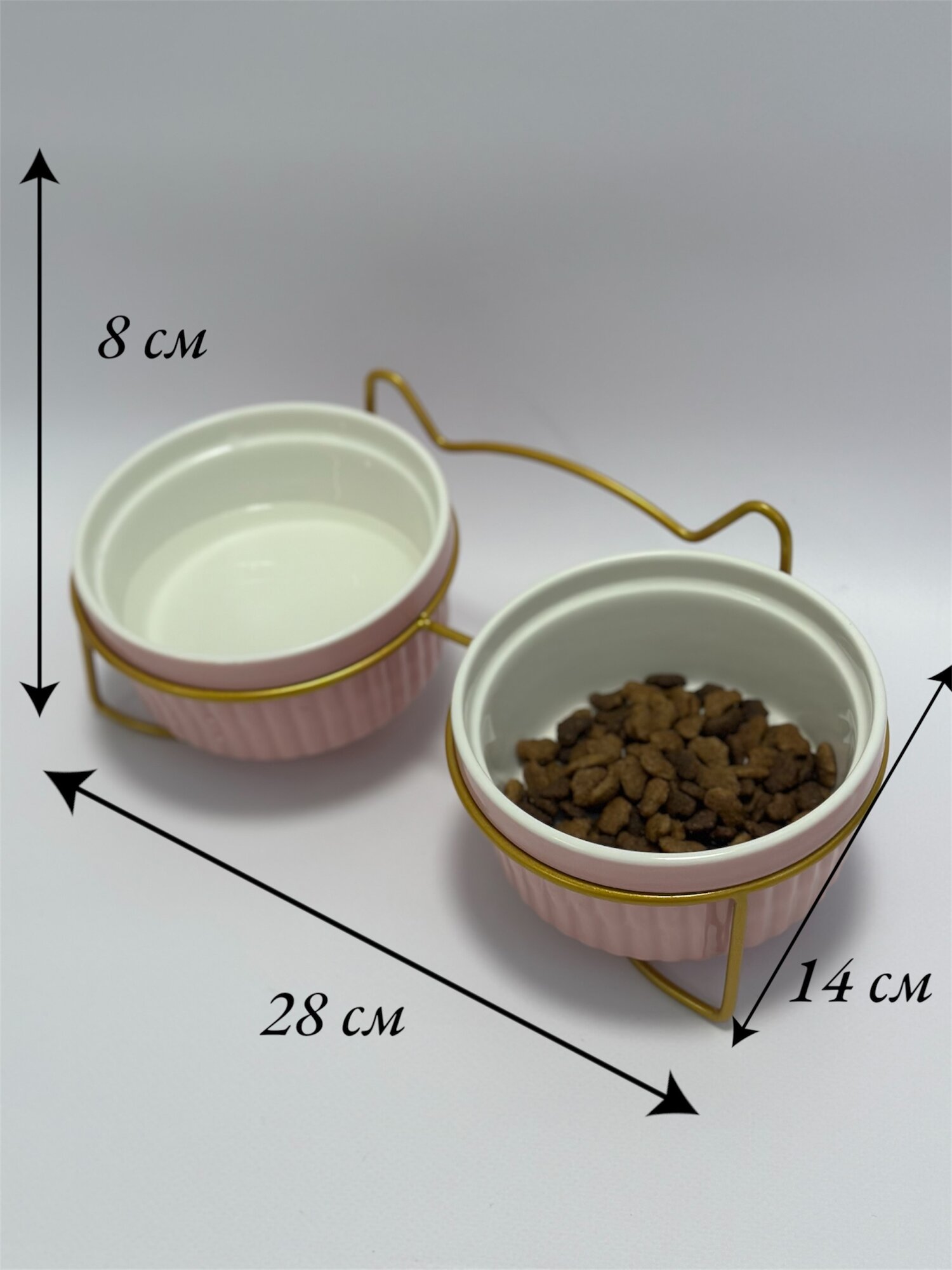Изображение Миски для кошек и собак мелких пород на подставке керамические