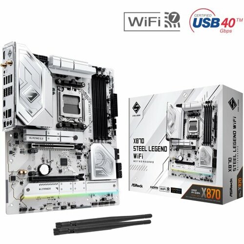 Материнская плата Asrock X870 STEEL LEGEND WIFI AM5 ATX 32485₽