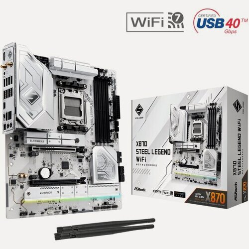 Изображение товара Материнская плата Asrock X870 STEEL LEGEND WIFI (AM5, ATX)