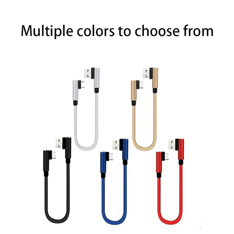 25 см короткий кабель для быстрой зарядки с двойным коленом 90 градусов USB C Micro USB кабель для передачи данных для всех смартфонов для типа C для iPhone