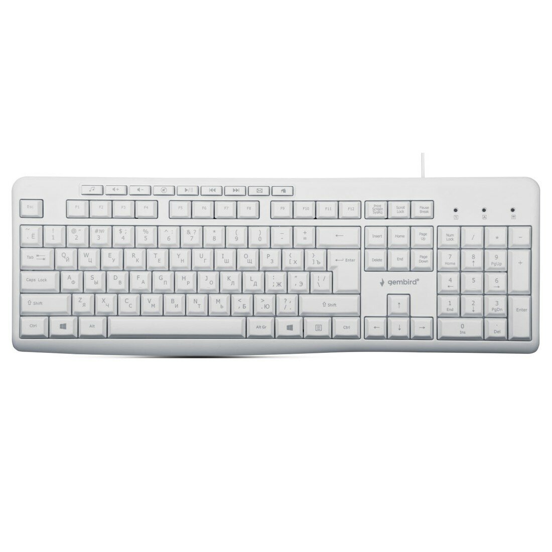 Клавиатура Gembird KB-8430M, USB, белый тип подключения: проводная, интерфейс: USB