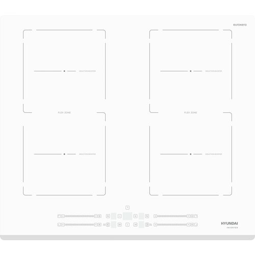 Индукционная варочная поверхность Hyundai HHI 6787 WG белый Таймер Скошенная рамка Блокировка от детей 32060₽