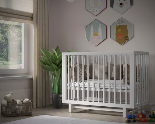 Изображение товара Кроватка детская Incanto Papi маятник продольный, цвет белый