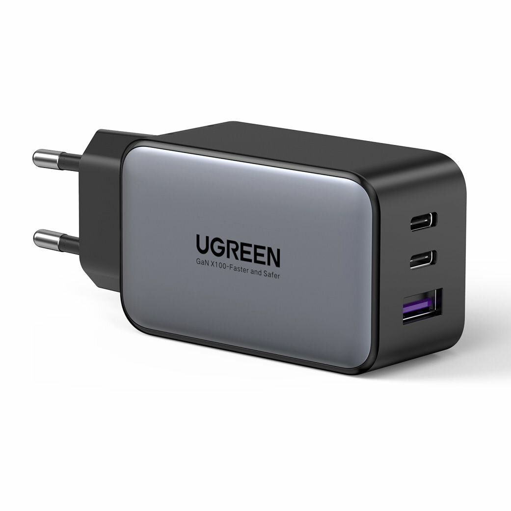 Сетевое зарядное устройство UGREEN USB-A/USB-C, GaN, 65 Вт черный