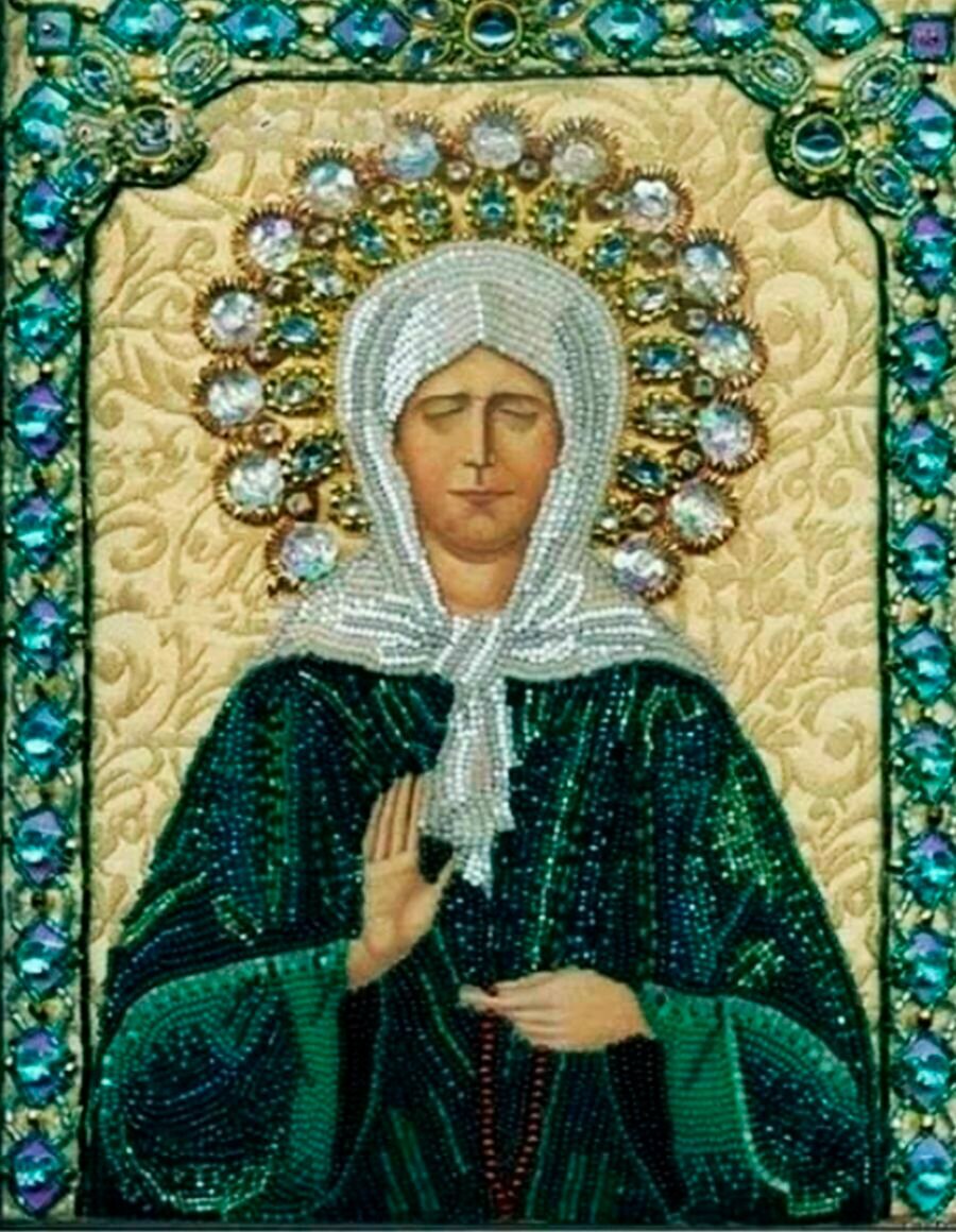 Алмазная мозаика на подрамнике 20-30* Икона Матрона Московская *