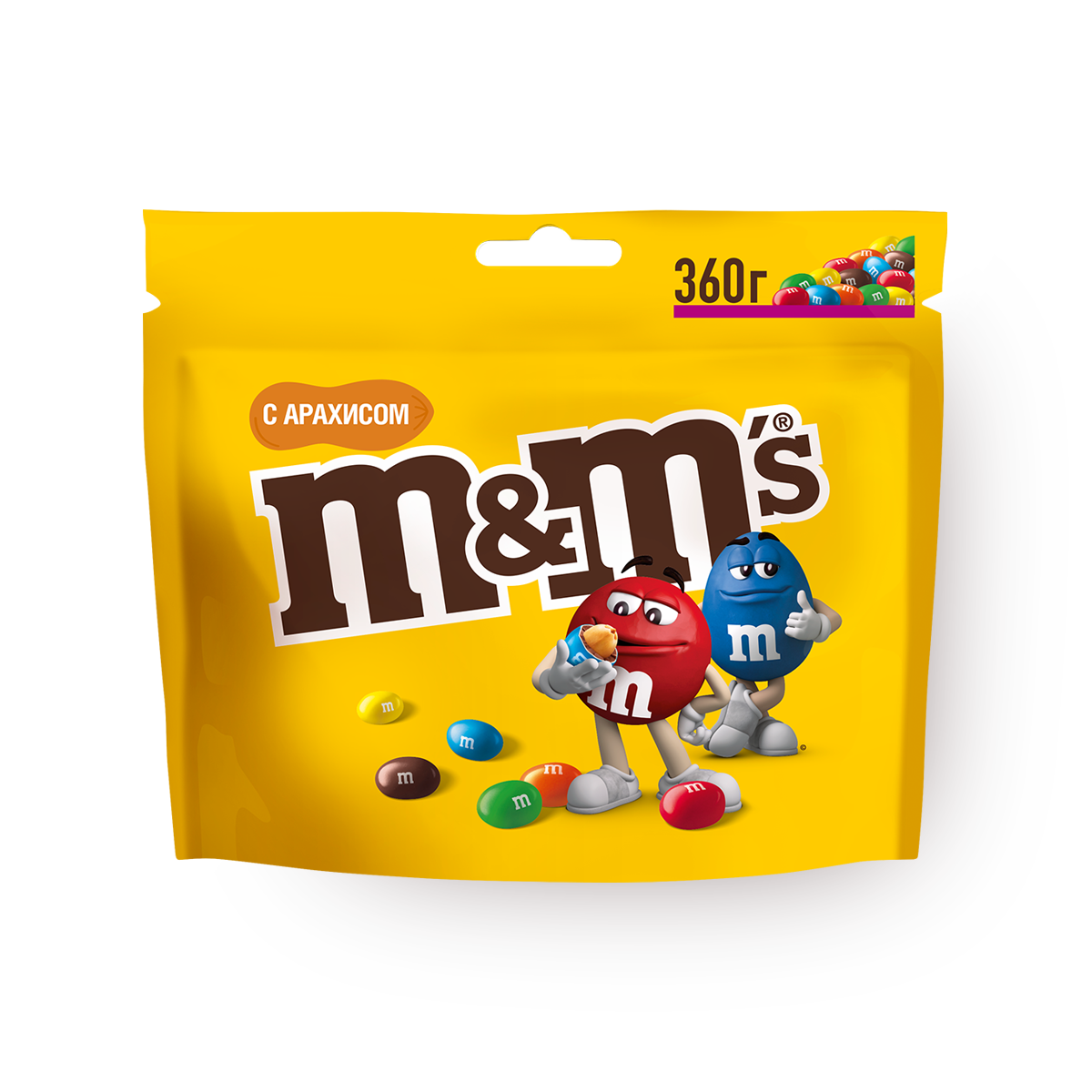 Драже M&Ms с арахисом и молочным шоколадом, 360 г