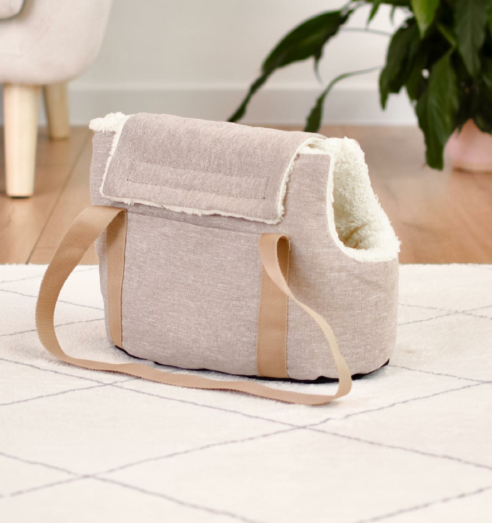 Сумка-переноска утеплённая "Билли" с карманом, бежевая