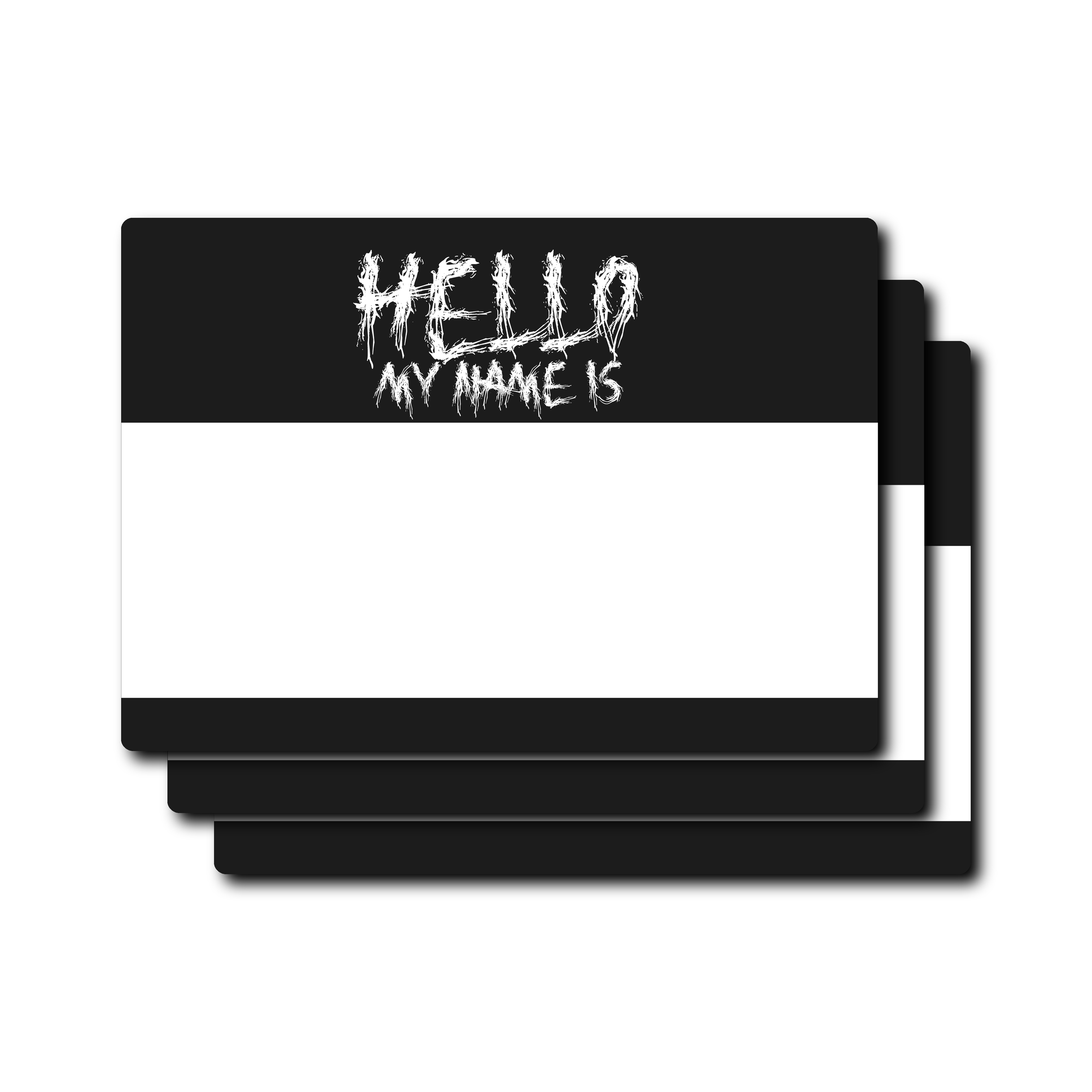 Наклейки Hello my name is "Drain Style", черные, самоклеящиеся, для граффити и скетчинга, 50шт — фото 1