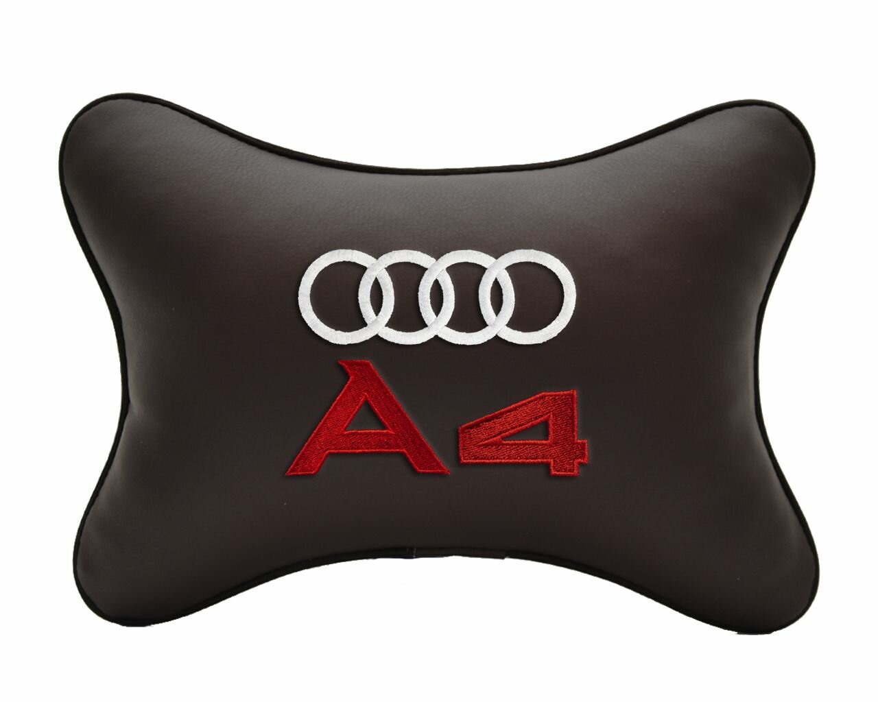 Подушка на подголовник автомобильная черная экокожа AUDI A4