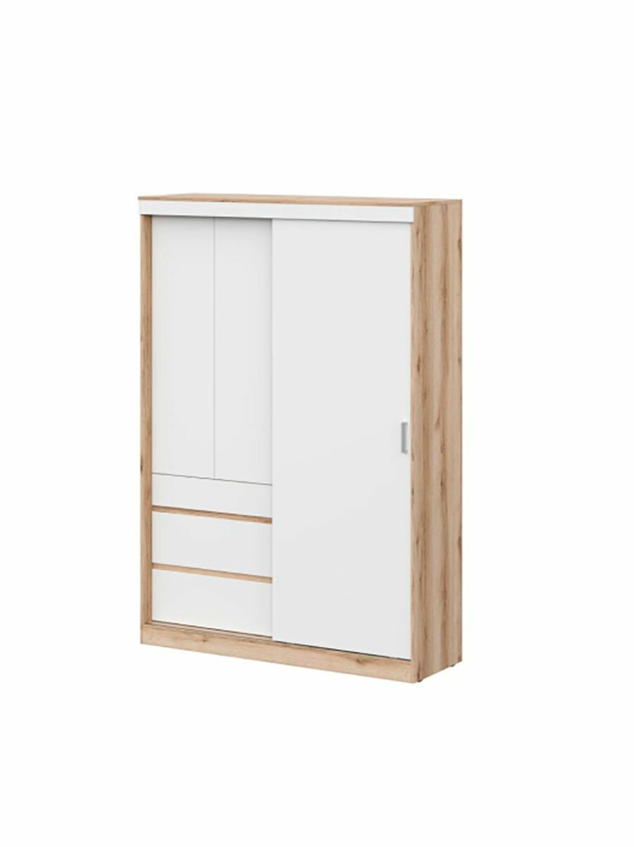 Шкаф-купе МС Брайтон ЛДСП (белый/дуб делано) 150х50х217 см
