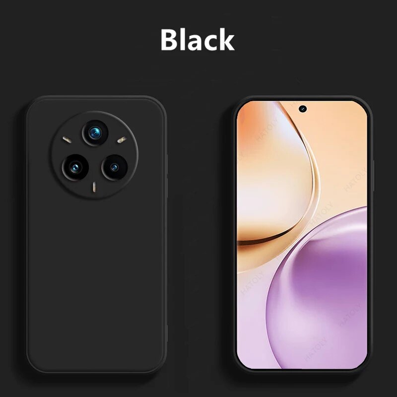 Оригинальный жидкий силиконовый чехол для телефона Realme 14 Pro 5G, чехол для Realme 14 Pro Plus 5G, противоударный чехол Funda, задняя крышка, Black, For Realme 14 Pro