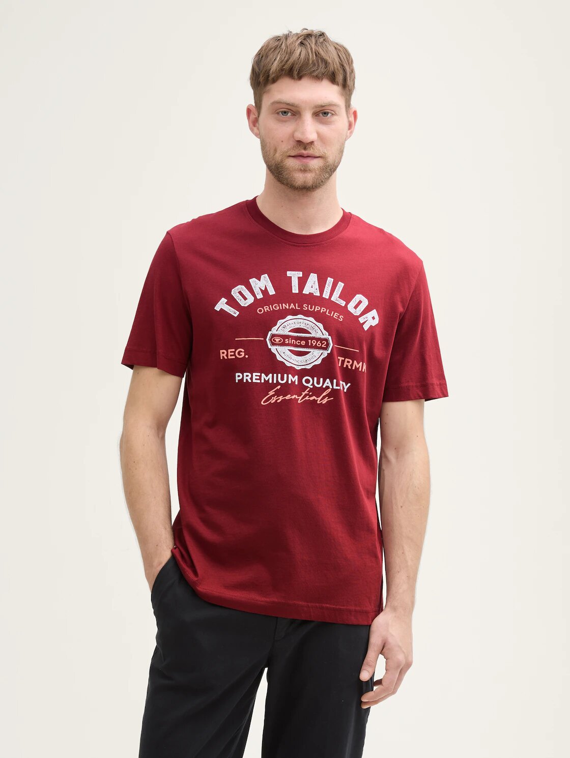 Футболка Tom Tailor, размер XXL, бордовый