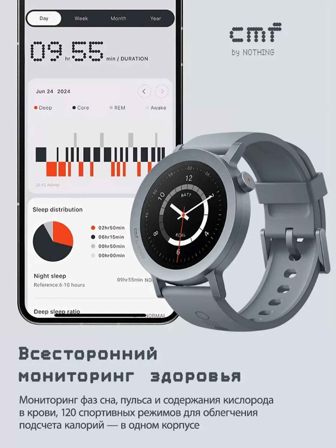 Умные часы CMF Watch Pro 2 By Nothing, Bluetooth, AMOLED дисплей, 1.32", серебристые nothing watch — фото 1