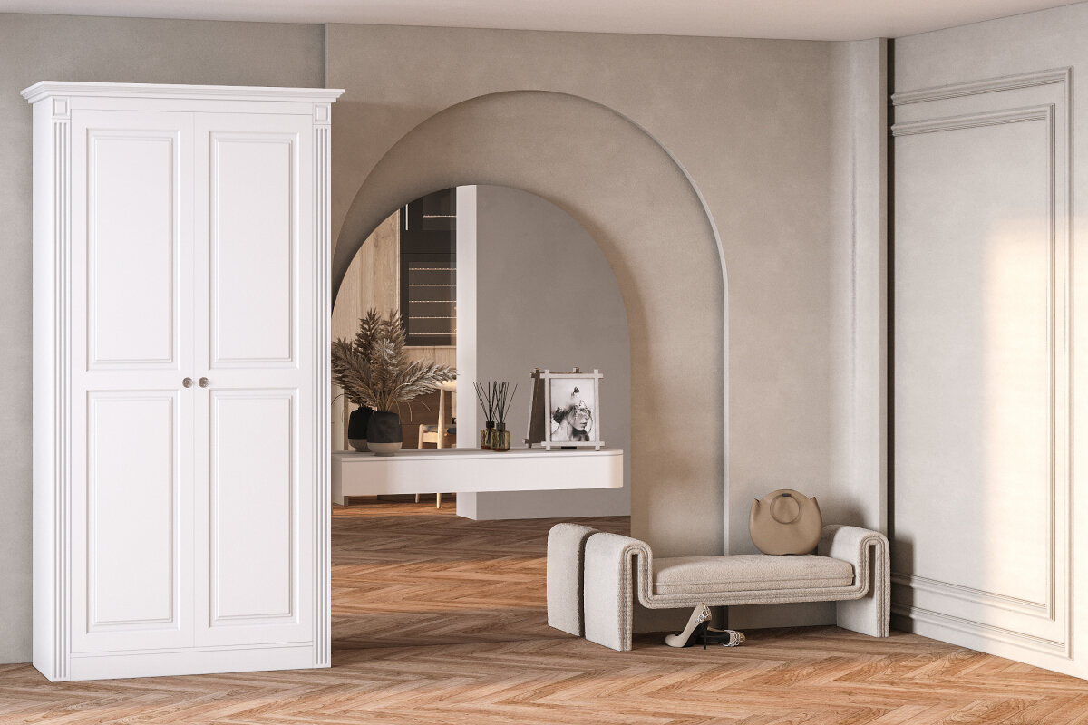 Шкаф распашной Классика Люкс-2.9 МДФ для одежды двухдверный 100*270*40