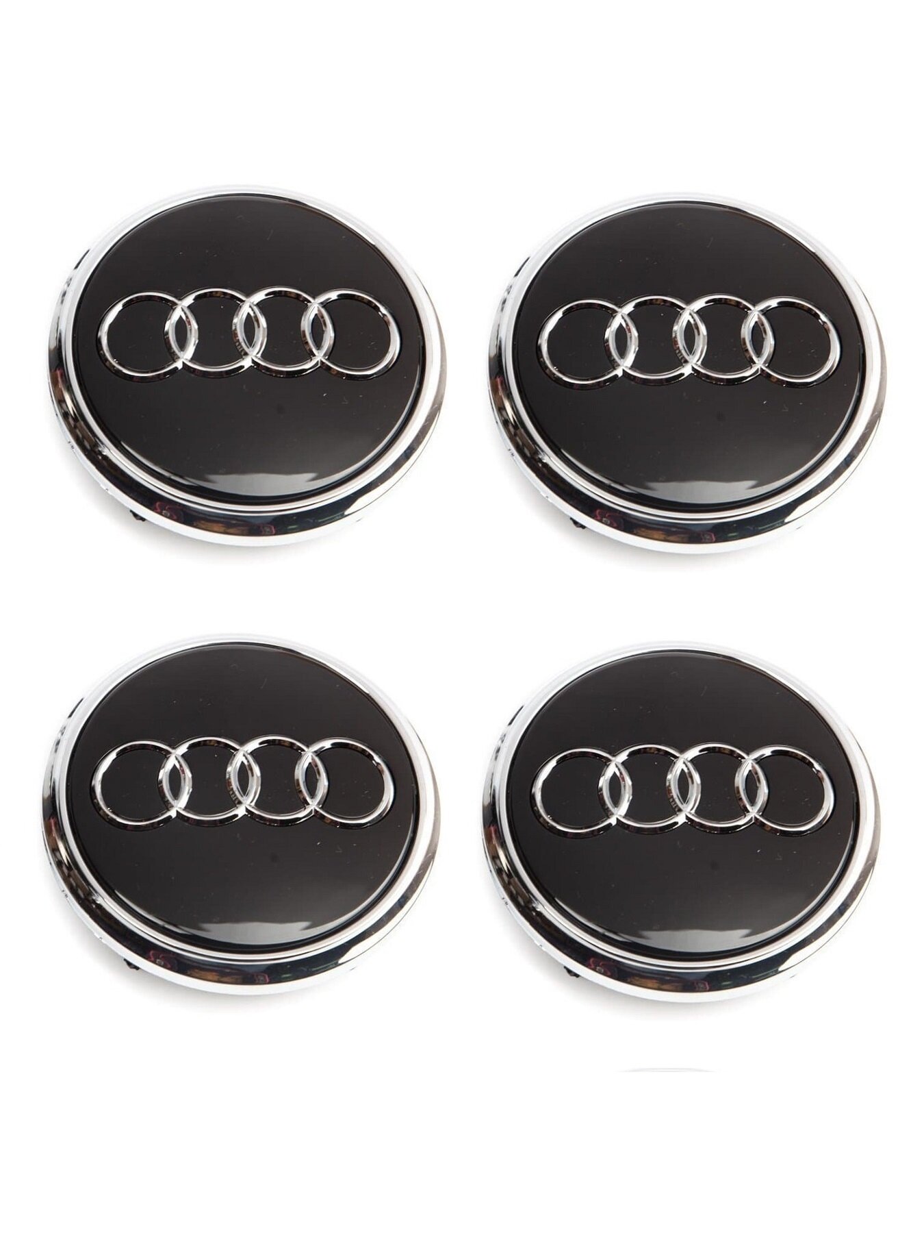 Заглушки диска Ауди/Колпачки для диска AUDI  77/67 мм (комплект 4 шт) 4L0 601 170 черный/хром