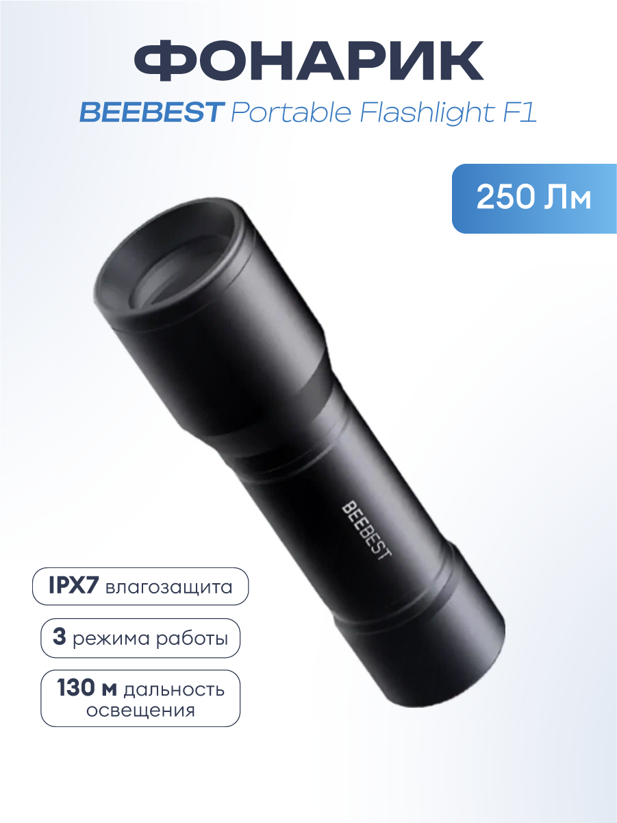 Фонарик Xiaomi Beebest Portable Flashlight ZIM F1 (черный) шт ZIM F1