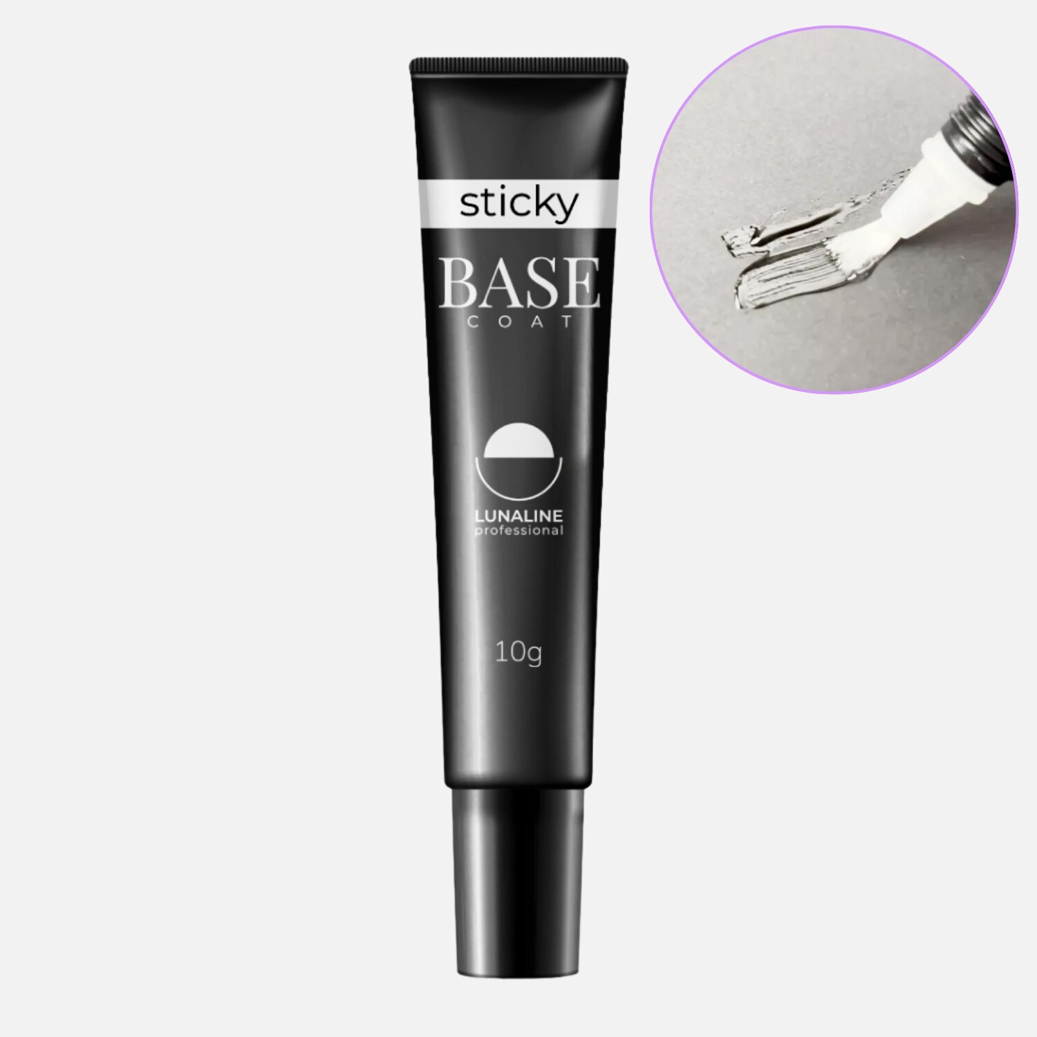 База для гель-лака LunaLine Sticky 10 г прозрачная, тюбике с кистью