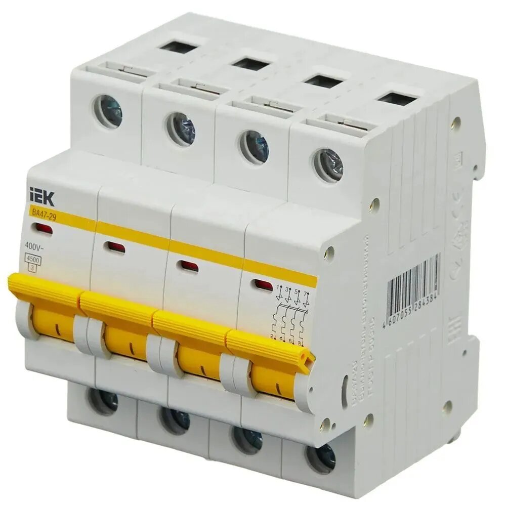 Авт. выкл. 4Р 63А 4,5кА С ВА47-29 IEK — фото 1