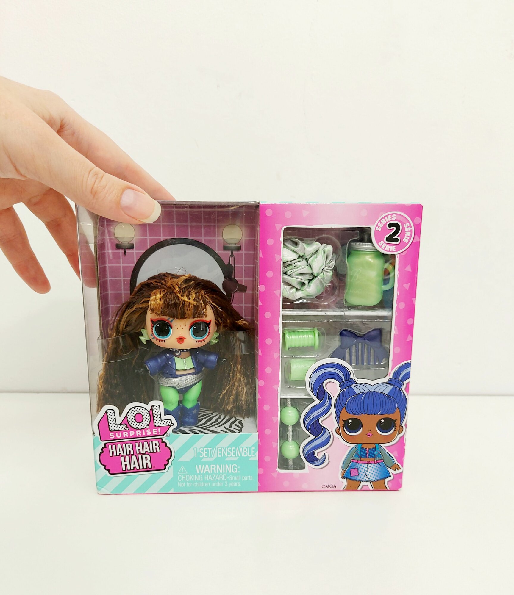 Кукла L.O.L. Surprise! Hair Brunetteс, с густыми волосами, бигуди и аксессуарами