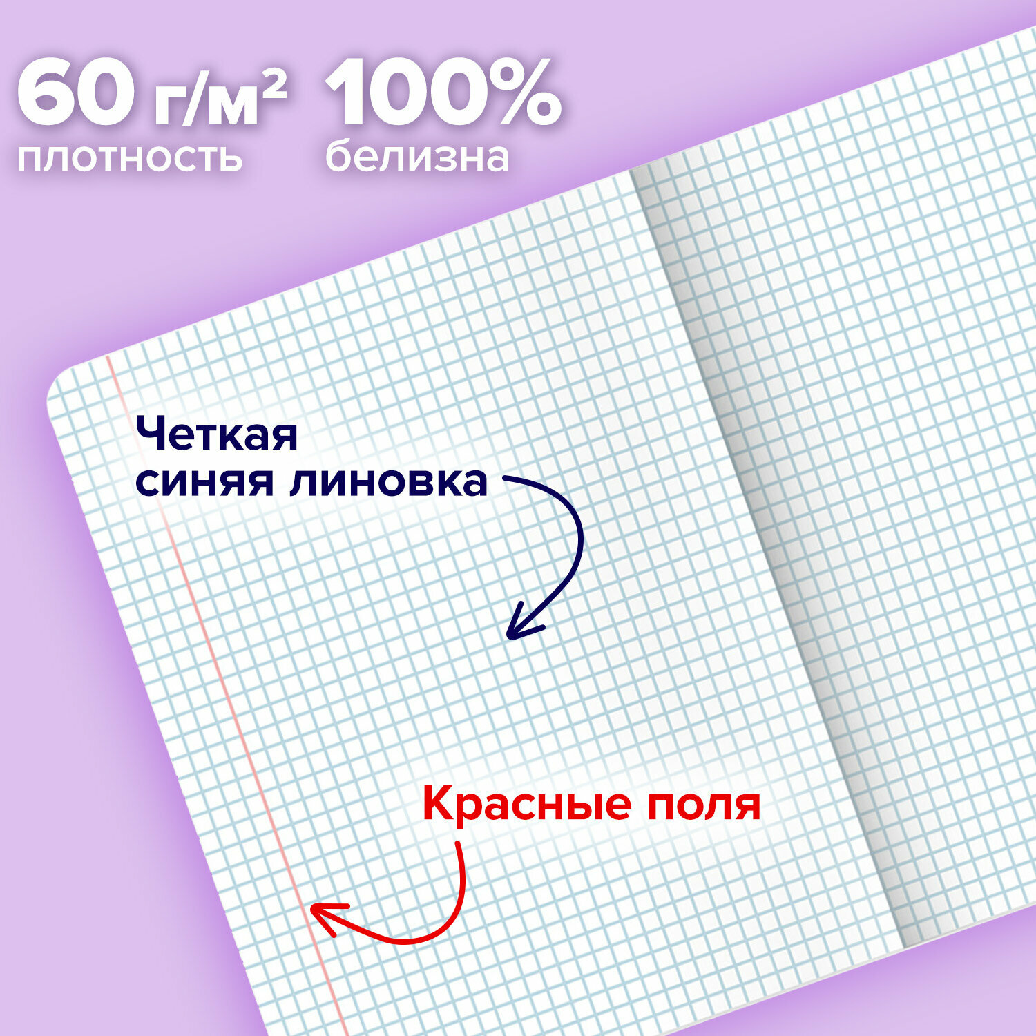 Тетрадь 48 листов в клетку для школы и записей набор 5 штук А5 Brauberg, скоба, клетка, матовая ламинация, фольга, Pastel Art, 404678 — фото 1