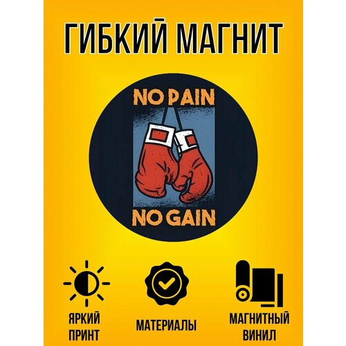 Магнит гибкий с принтом No Pain no Gain Screen Tech