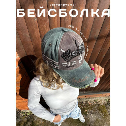 фото Бейсболка косынка для мужчин и женщин, размер регулируемый, зеленый/серый