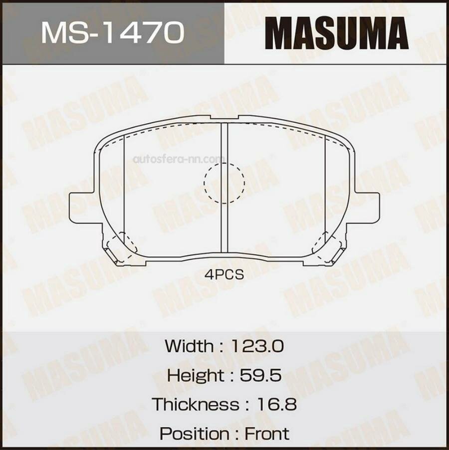 MASUMA MS1470 Колодки торм. пер.