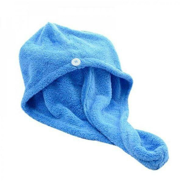 Тюрбан-полотенце Ilkim "Bone", для волос, махровая ткань, 100% Хлопок, синее, 28x60 см — фото 1