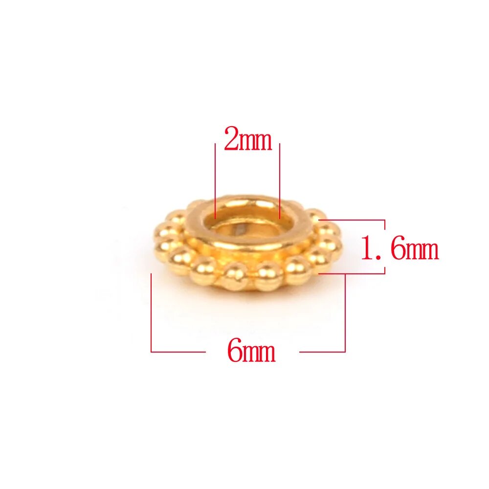 Бусина-разделитель золотого цвета ZZ-059 Gold, 6 мм